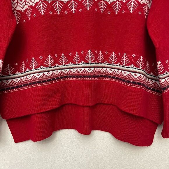 Tommy Hilfiger Red and White Patterned Sweater - Picture 2 of 5